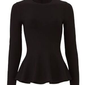 Theory Elegant Black Peplum Top